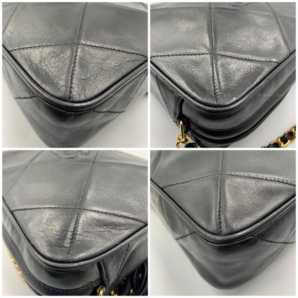 Authentic CHANEL Lambskin Black Vintage Camera Bag with Tassel - Picture 5 of 16
